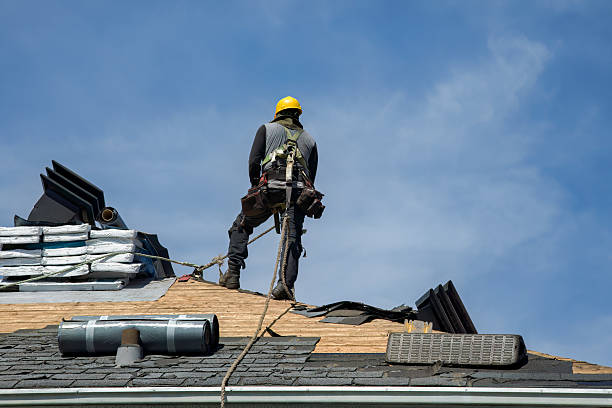 Professional Gutter Installation technician working in Wellpinit, WA